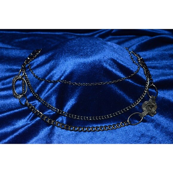 Premier Designs Dark Silver Tone Multi Strand Chain Necklace - Picture 1 of 6